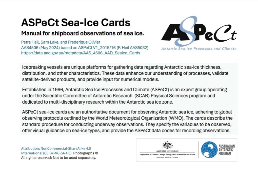 Manual for shipboard observations of sea ice.